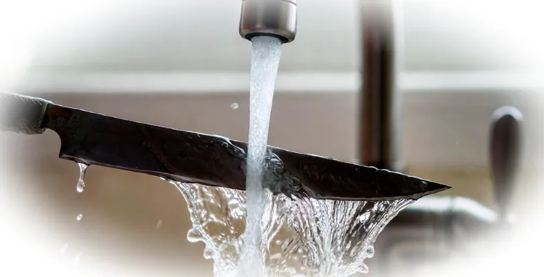 мытье филейного ножа