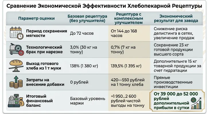 сравнение экономической эффективности хлебопекарной рецептуры
